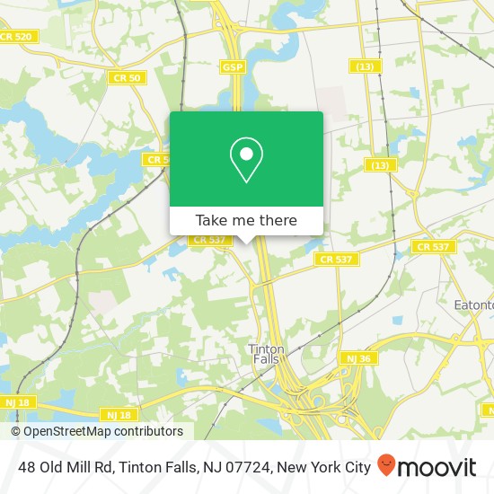 Mapa de 48 Old Mill Rd, Tinton Falls, NJ 07724