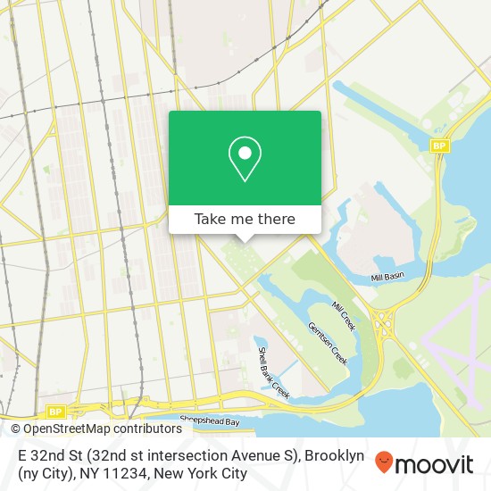 Mapa de E 32nd St (32nd st intersection Avenue S), Brooklyn (ny City), NY 11234