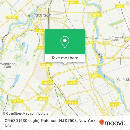 Mapa de CR-630 (630 eagle), Paterson, NJ 07503