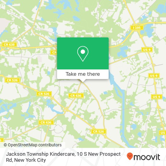 Jackson Township Kindercare, 10 S New Prospect Rd map