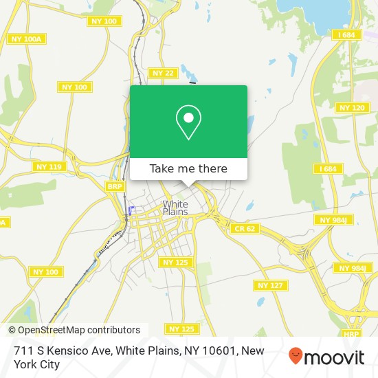 Mapa de 711 S Kensico Ave, White Plains, NY 10601