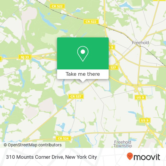 310 Mounts Corner Drive, 310 Mounts Corner Dr, Freehold, NJ 07728, USA map