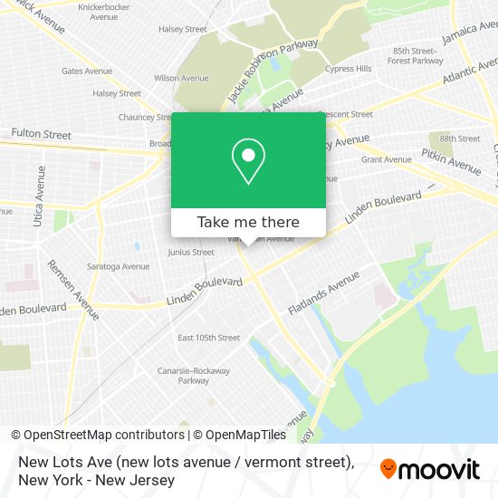New Lots Ave (new lots avenue / vermont street) map