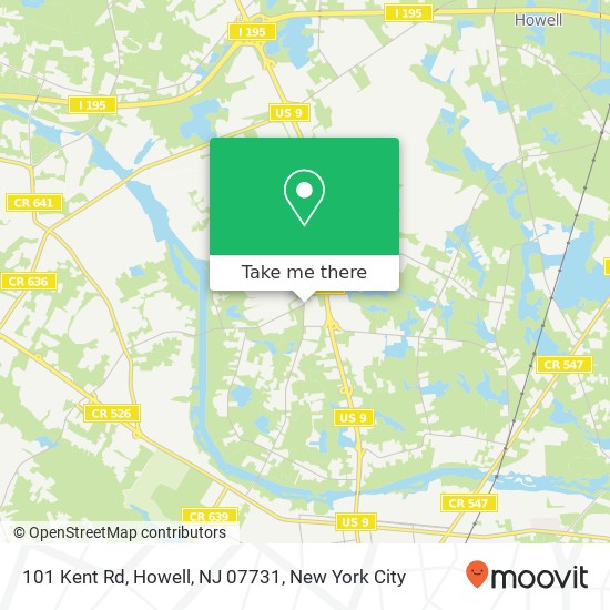 Mapa de 101 Kent Rd, Howell, NJ 07731