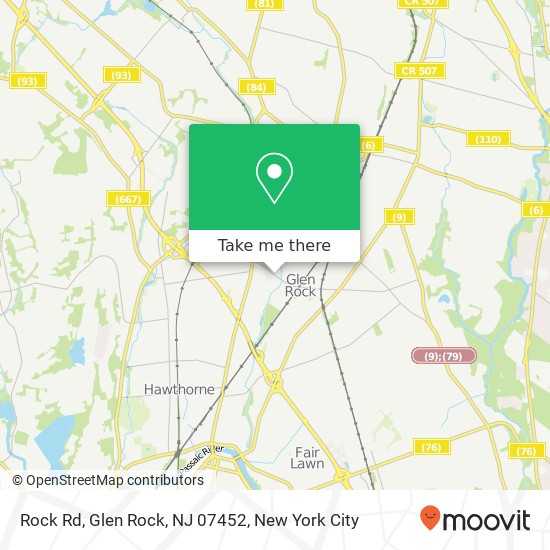 Mapa de Rock Rd, Glen Rock, NJ 07452