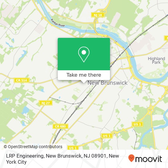 Mapa de LRP Engineering, New Brunswick, NJ 08901