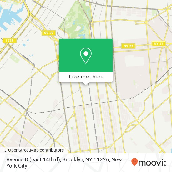 Mapa de Avenue D (east 14th d), Brooklyn, NY 11226