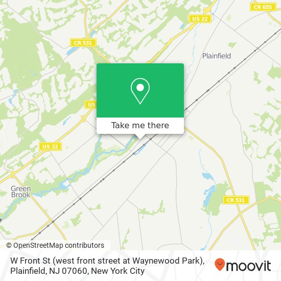 Mapa de W Front St (west front street at Waynewood Park), Plainfield, NJ 07060
