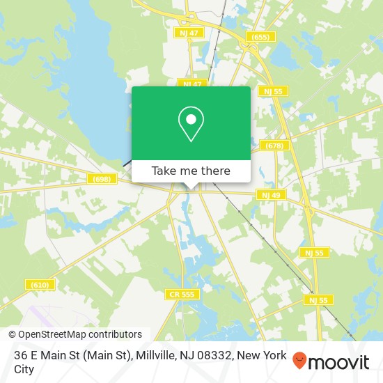 Mapa de 36 E Main St (Main St), Millville, NJ 08332
