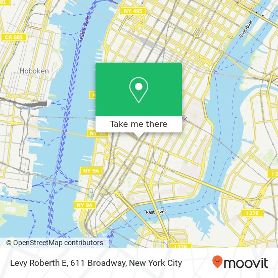 Levy Roberth E, 611 Broadway map