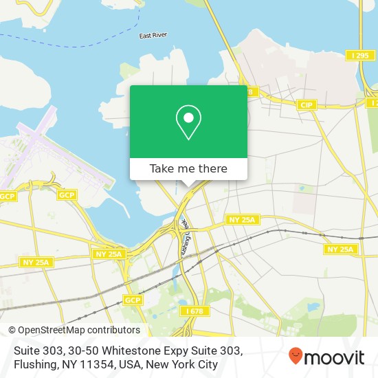 Mapa de Suite 303, 30-50 Whitestone Expy Suite 303, Flushing, NY 11354, USA