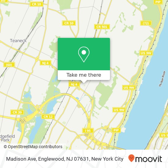 Mapa de Madison Ave, Englewood, NJ 07631