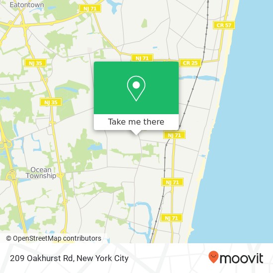 209 Oakhurst Rd, Oakhurst (ELBERON PARK), NJ 07755 map