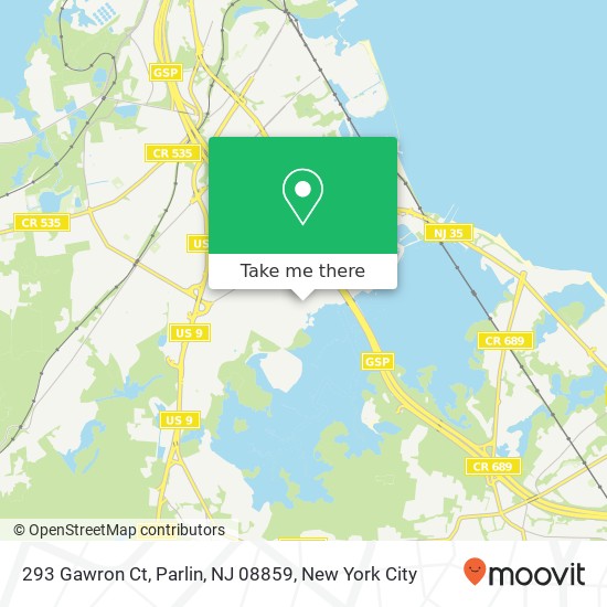 Mapa de 293 Gawron Ct, Parlin, NJ 08859