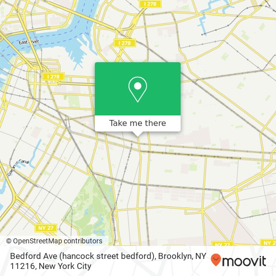 Mapa de Bedford Ave (hancock street bedford), Brooklyn, NY 11216