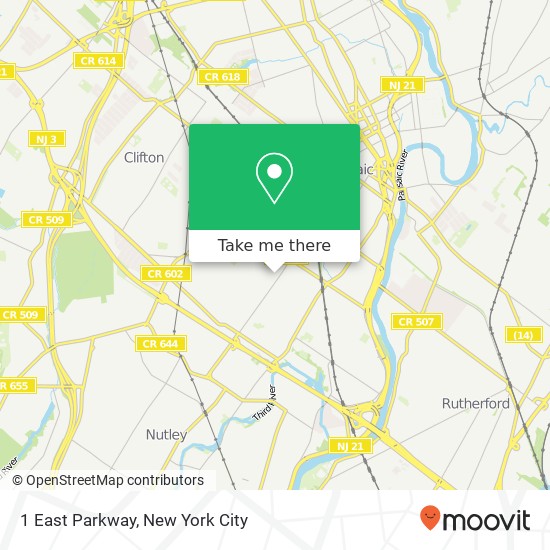 1 East Parkway, 1 East Pkwy, Clifton, NJ 07014, USA map