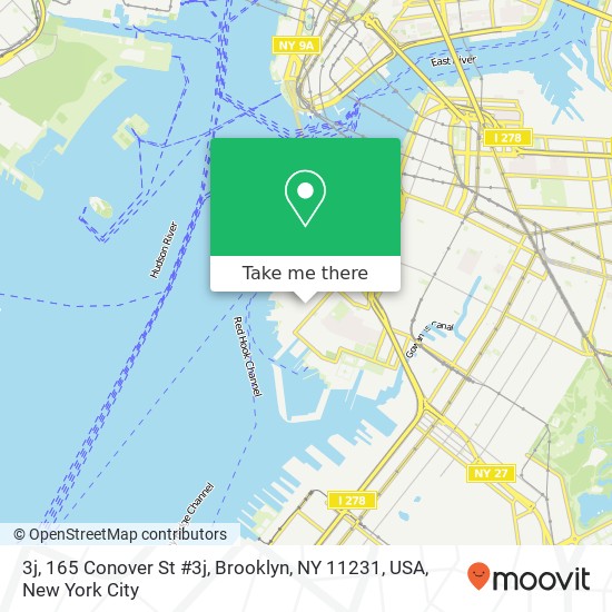 Mapa de 3j, 165 Conover St #3j, Brooklyn, NY 11231, USA