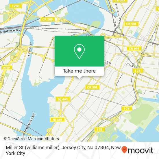 Miller St (williams miller), Jersey City, NJ 07304 map