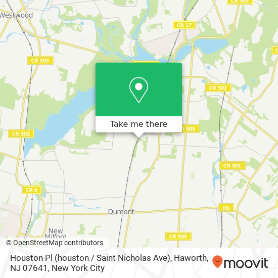 Mapa de Houston Pl (houston / Saint Nicholas Ave), Haworth, NJ 07641