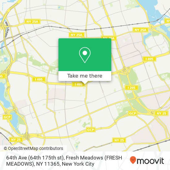 Mapa de 64th Ave (64th 175th st), Fresh Meadows (FRESH MEADOWS), NY 11365