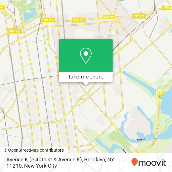 Mapa de Avenue K (e 40th st & Avenue K), Brooklyn, NY 11210
