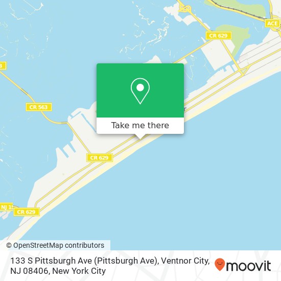 Mapa de 133 S Pittsburgh Ave (Pittsburgh Ave), Ventnor City, NJ 08406