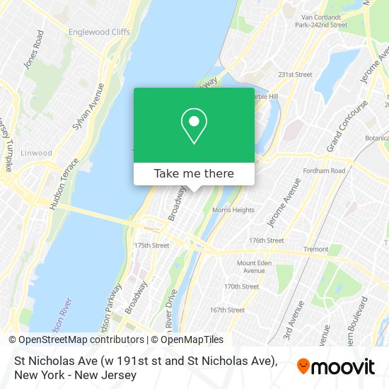 St Nicholas Ave (w 191st st and St Nicholas Ave) map