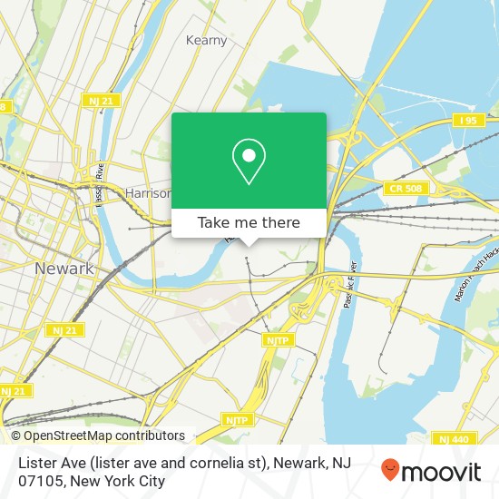Mapa de Lister Ave (lister ave and cornelia st), Newark, NJ 07105