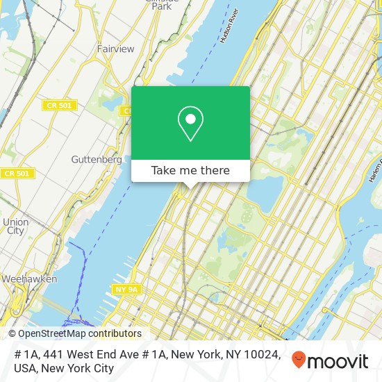 Mapa de # 1A, 441 West End Ave # 1A, New York, NY 10024, USA