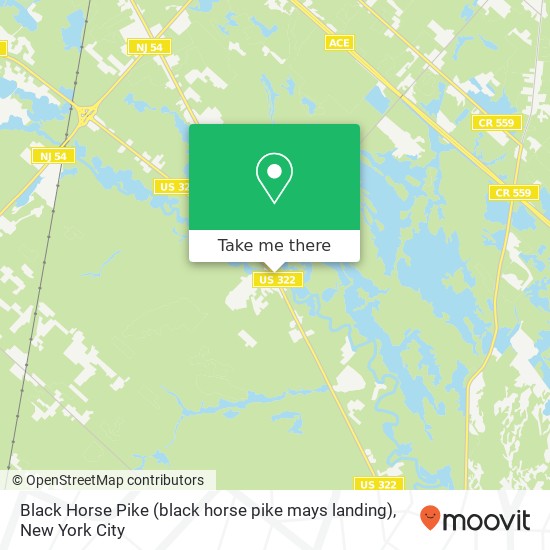 Mapa de Black Horse Pike (black horse pike mays landing), Hammonton, NJ 08037