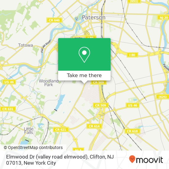 Elmwood Dr (valley road elmwood), Clifton, NJ 07013 map