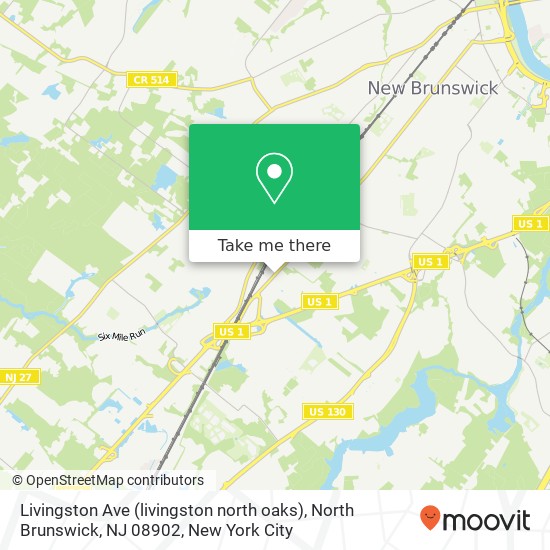 Mapa de Livingston Ave (livingston north oaks), North Brunswick, NJ 08902