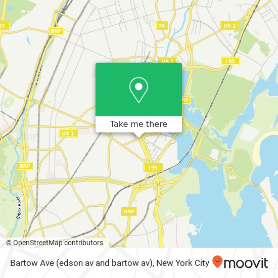 Mapa de Bartow Ave (edson av and bartow av), Bronx, NY 10469