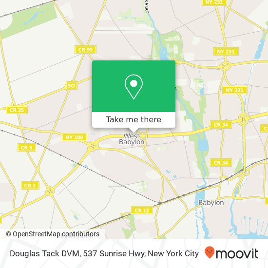Mapa de Douglas Tack DVM, 537 Sunrise Hwy