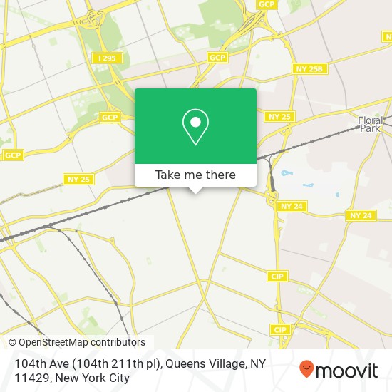 Mapa de 104th Ave (104th 211th pl), Queens Village, NY 11429