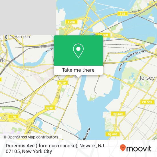 Mapa de Doremus Ave (doremus roanoke), Newark, NJ 07105