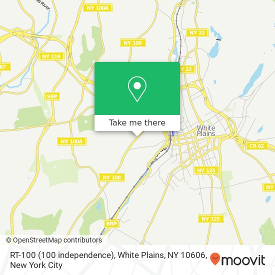 Mapa de RT-100 (100 independence), White Plains, NY 10606