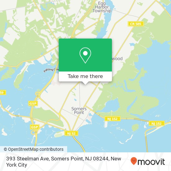 Mapa de 393 Steelman Ave, Somers Point, NJ 08244