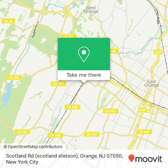 Mapa de Scotland Rd (scotland stetson), Orange, NJ 07050
