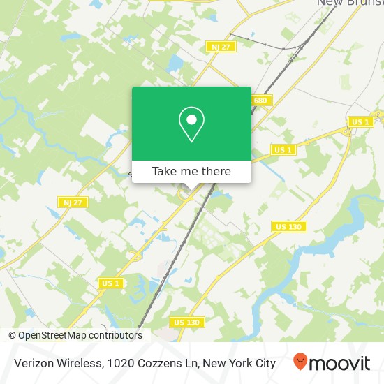 Mapa de Verizon Wireless, 1020 Cozzens Ln