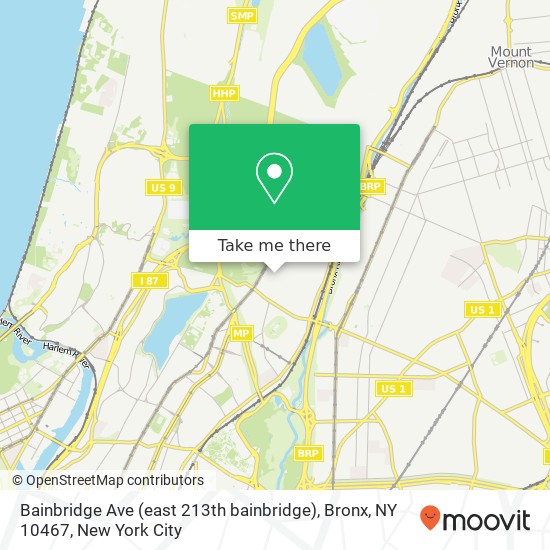 Mapa de Bainbridge Ave (east 213th bainbridge), Bronx, NY 10467