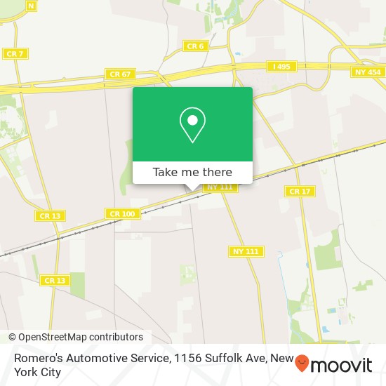 Mapa de Romero's Automotive Service, 1156 Suffolk Ave