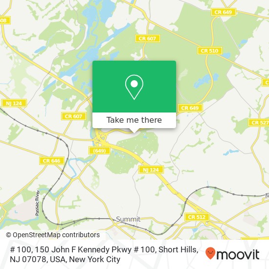 Mapa de # 100, 150 John F Kennedy Pkwy # 100, Short Hills, NJ 07078, USA
