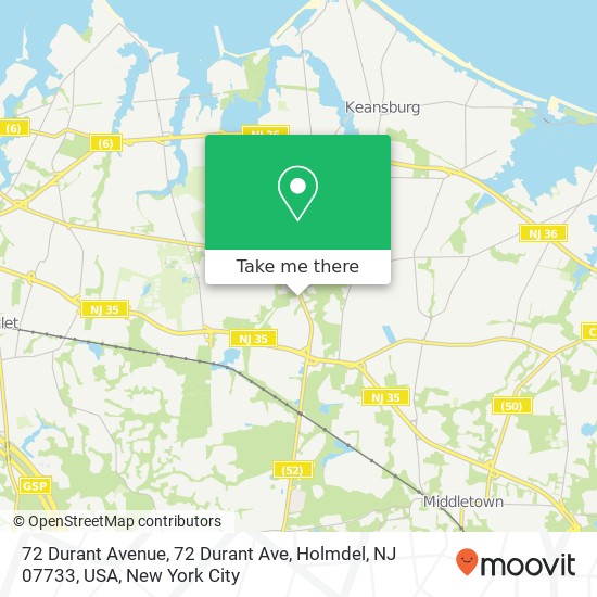 72 Durant Avenue, 72 Durant Ave, Holmdel, NJ 07733, USA map
