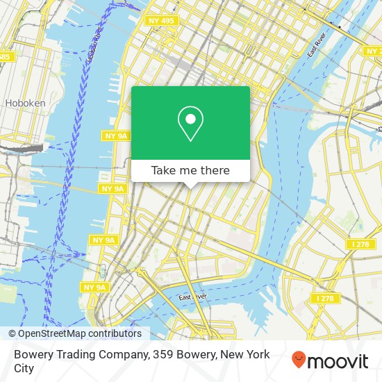 Bowery Trading Company, 359 Bowery map