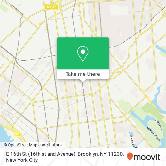 Mapa de E 16th St (16th st and Avenue), Brooklyn, NY 11230