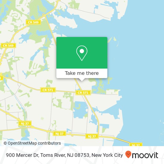 Mapa de 900 Mercer Dr, Toms River, NJ 08753