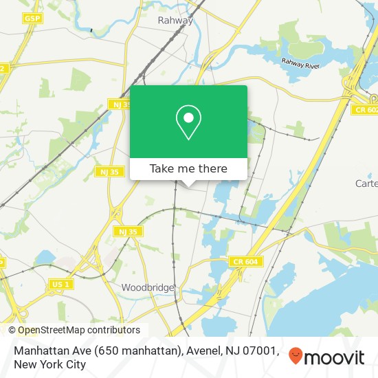 Mapa de Manhattan Ave (650 manhattan), Avenel, NJ 07001