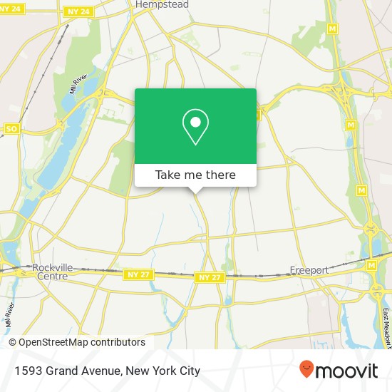 Mapa de 1593 Grand Avenue, 1593 Grand Ave, Baldwin, NY 11510, USA