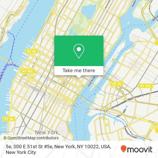 5e, 300 E 51st St #5e, New York, NY 10022, USA map